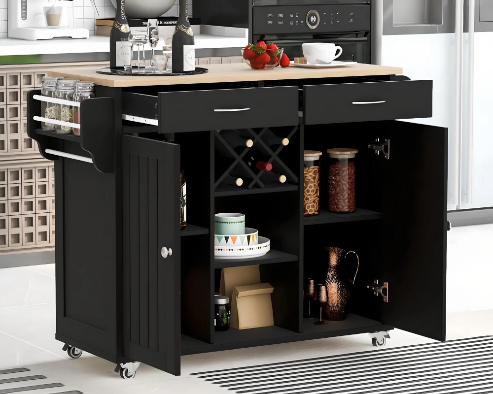 small kitchen cart with storage